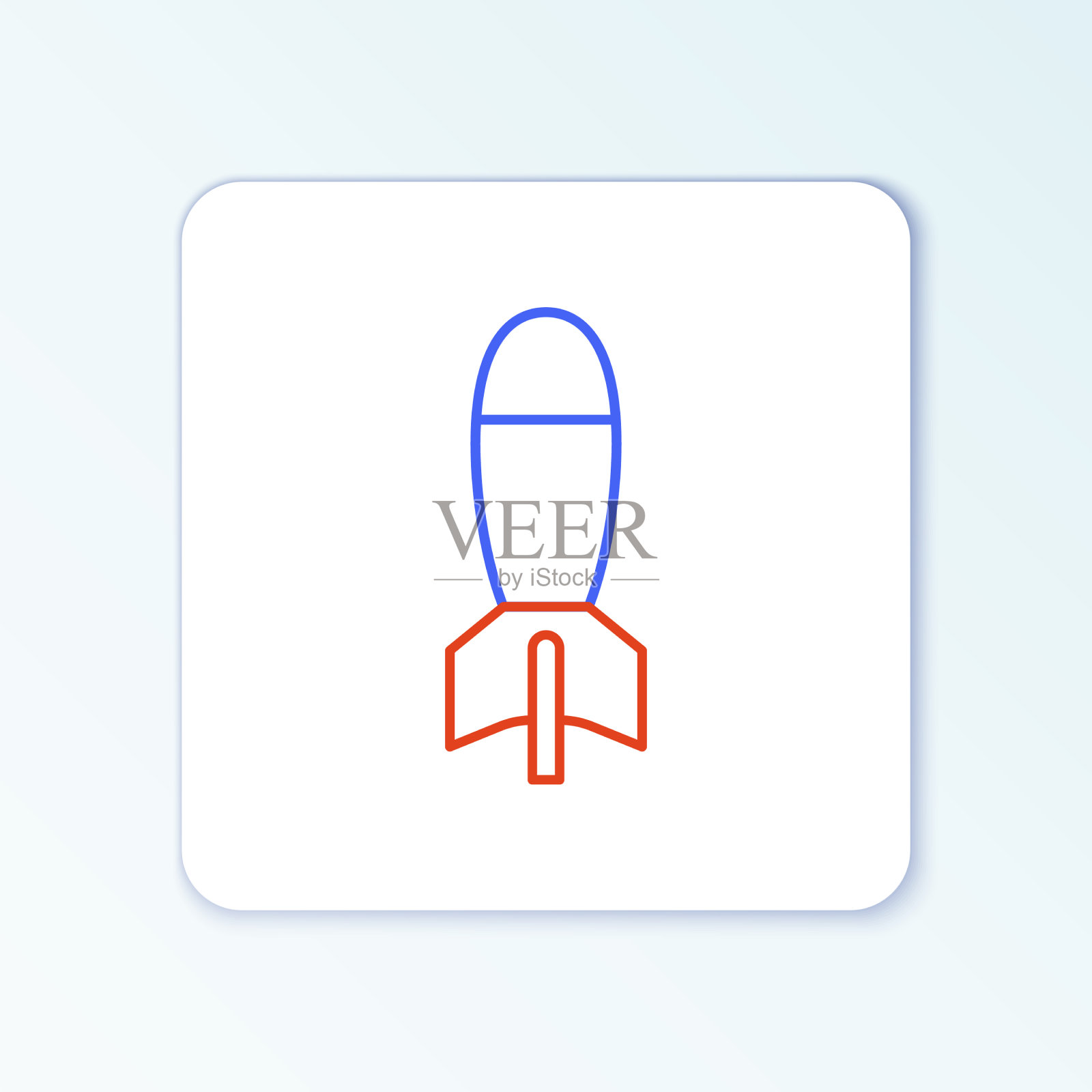 线火箭发射器与导弹图标隔离上图标素材