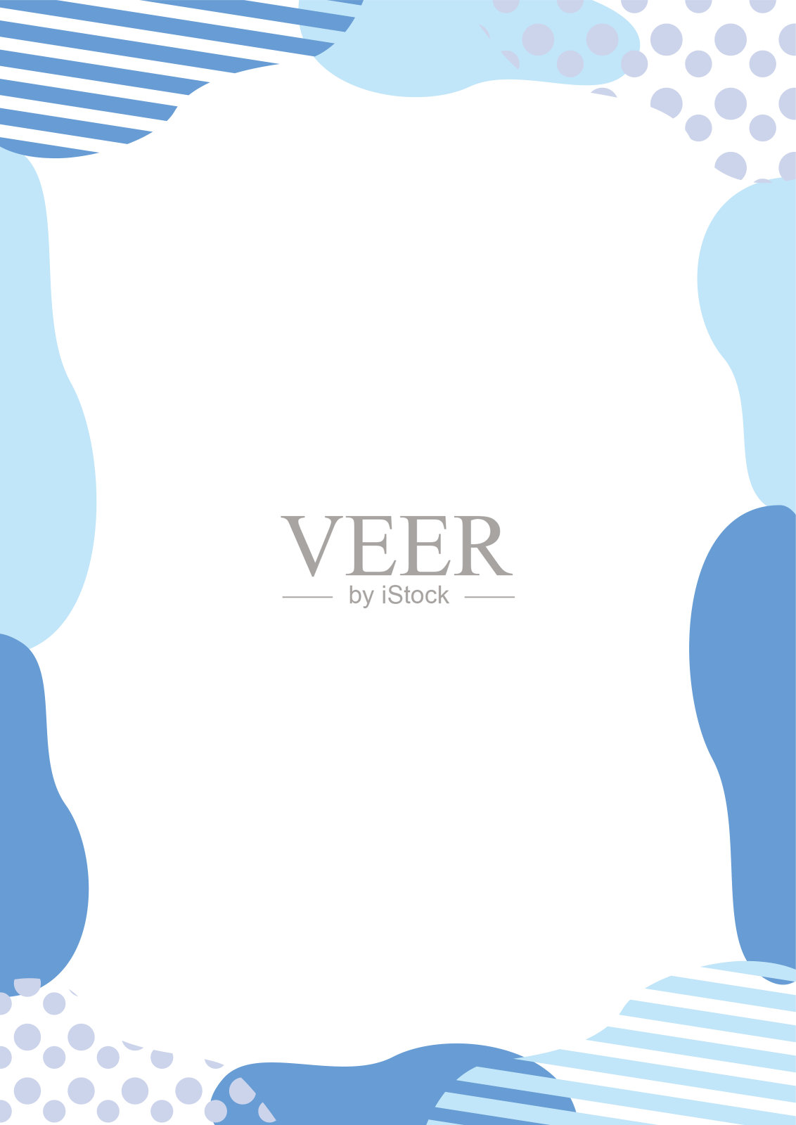 边框和点Blob帧和Background_Vertical_Blue插画图片素材