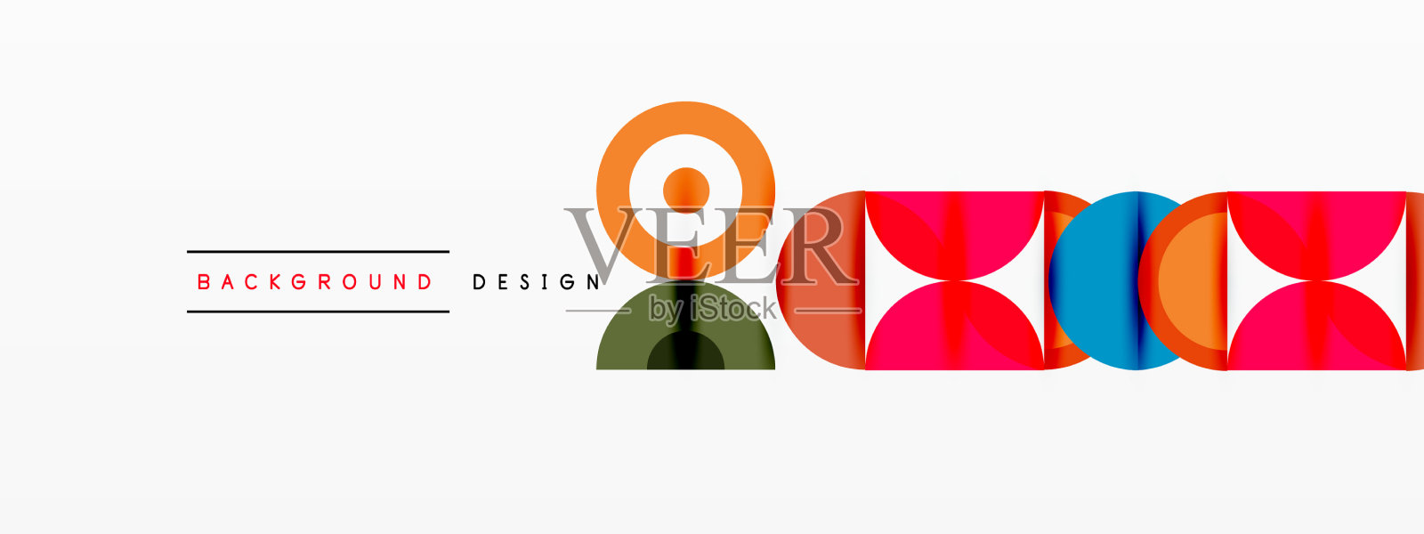 彩色圆圈抽象背景最小插画图片素材