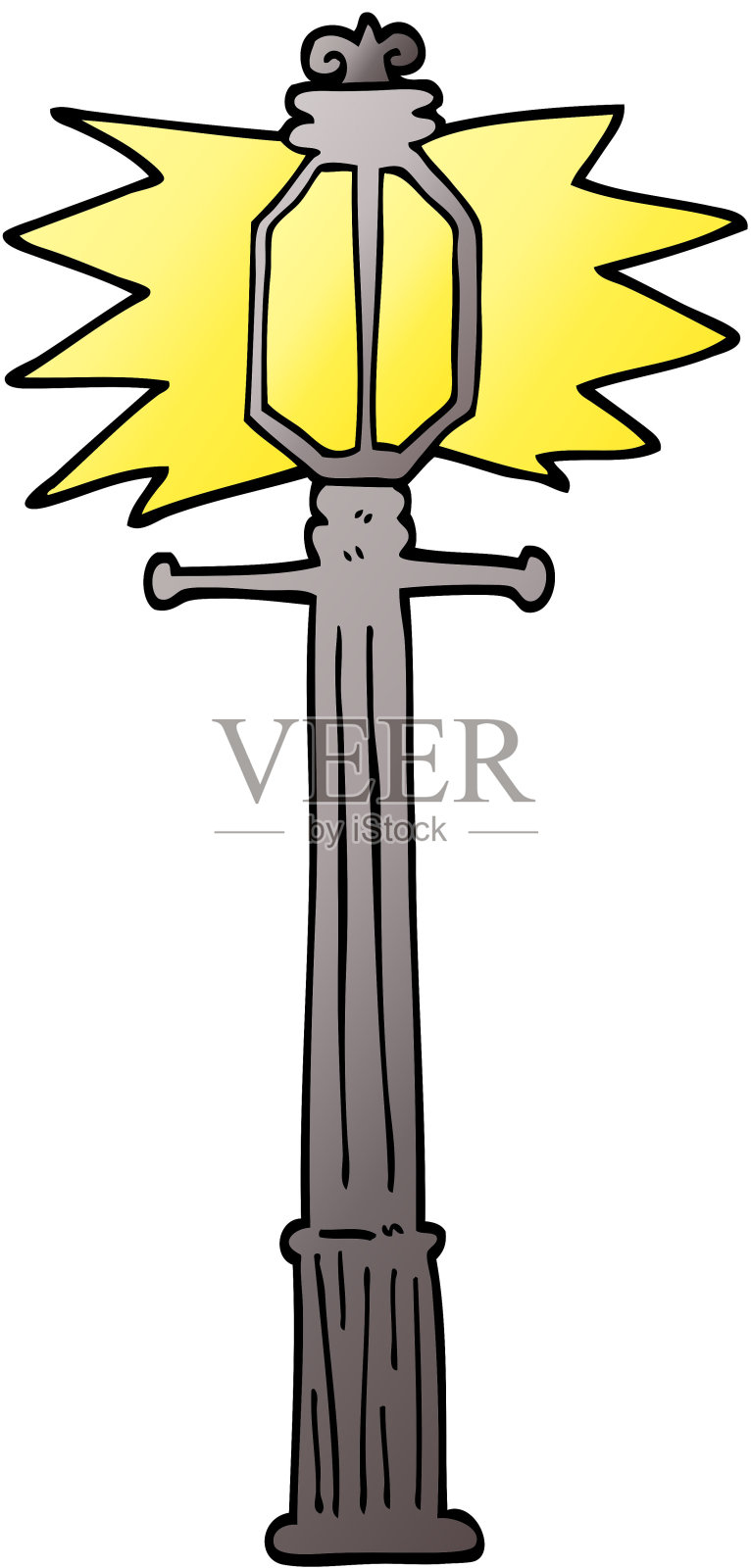 矢量梯度插图卡通灯柱设计元素图片