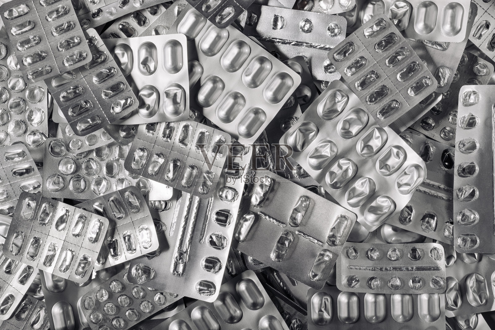 空银泡包堆成一堆照片摄影图片