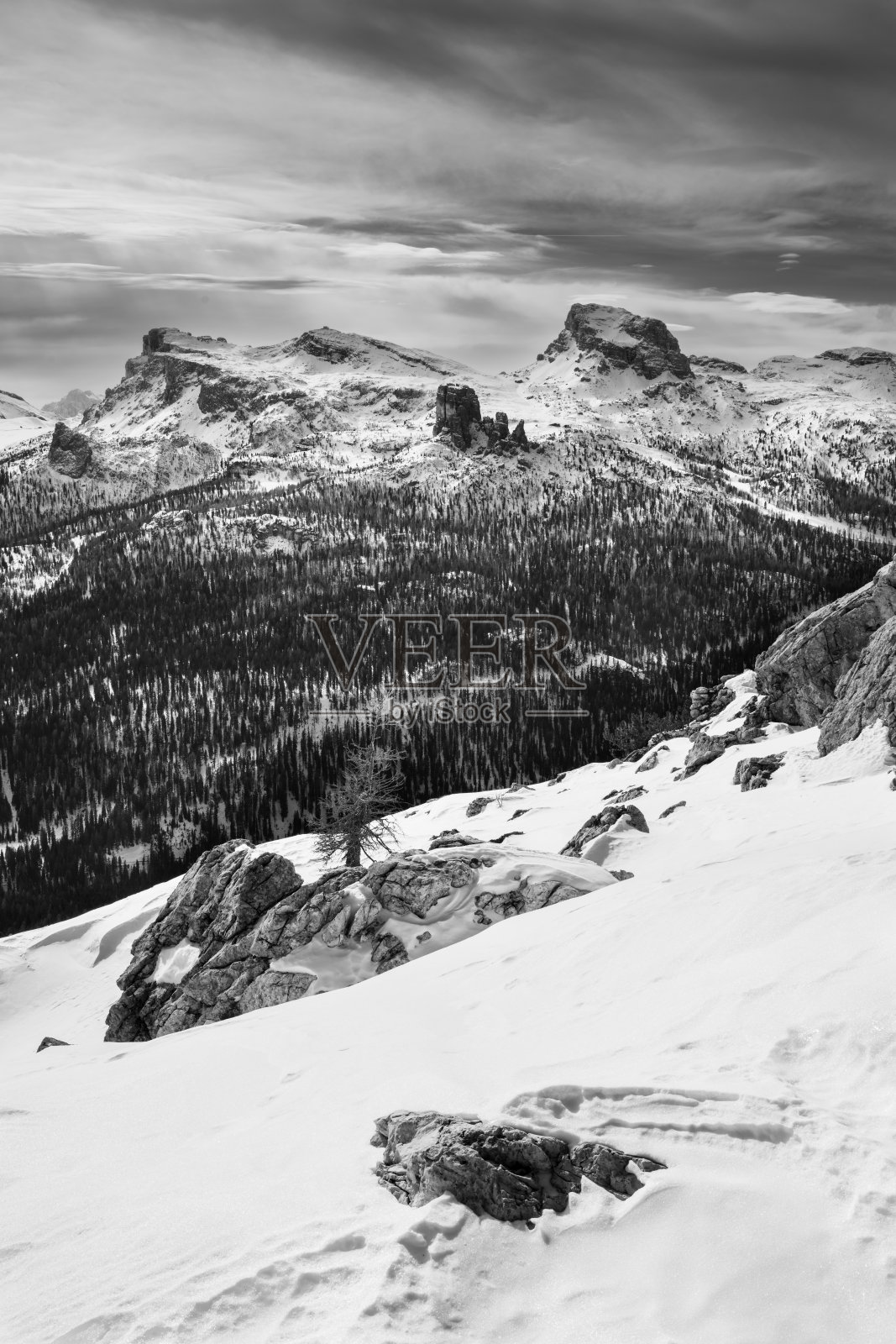 五que Torri在Nuvolao组山脉单色照片摄影图片