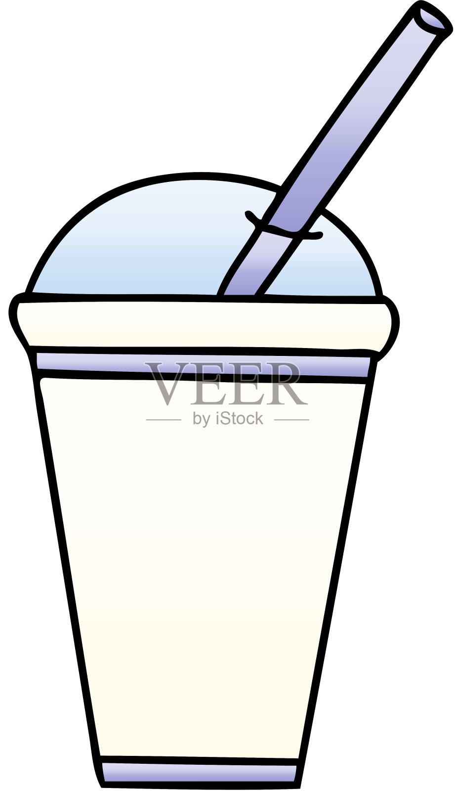 渐变阴影古怪卡通饮料设计元素图片