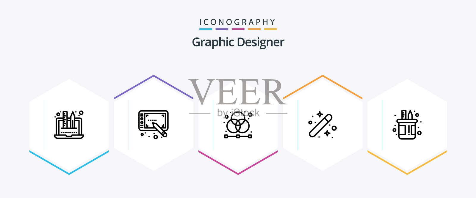 平面设计师25线图标包包括盒子图标素材