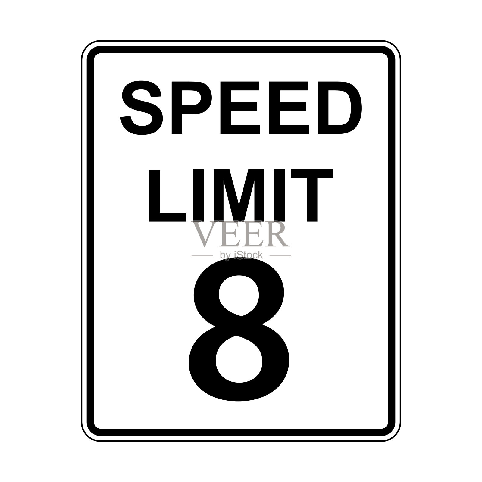 8英里/小时的道路交通标志图标矢量平面设计,标志,网站,社交媒体,移动应用程序,UI插图插画图片素材