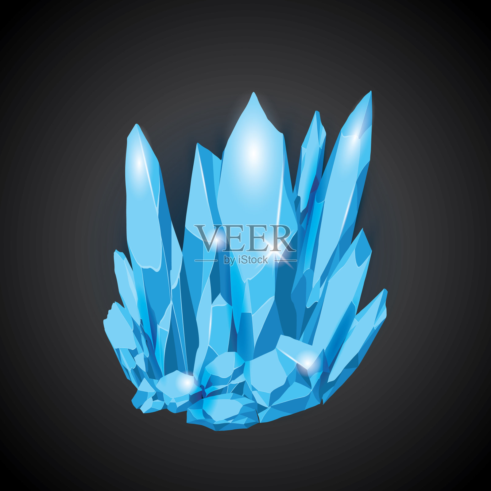 水晶宝石游戏资产收集,卡通魔法宝石和天然矿物,矢量插图插画图片素材