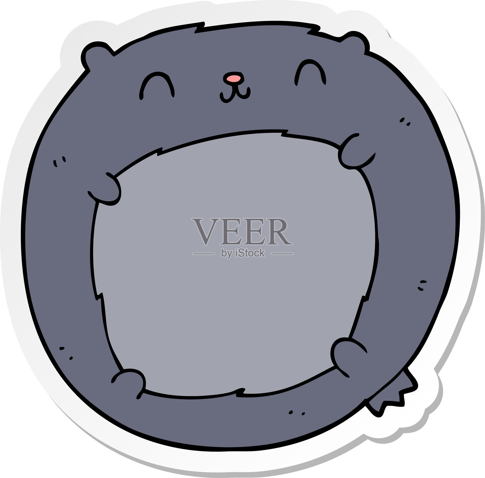 卡通熊的贴纸插画图片素材