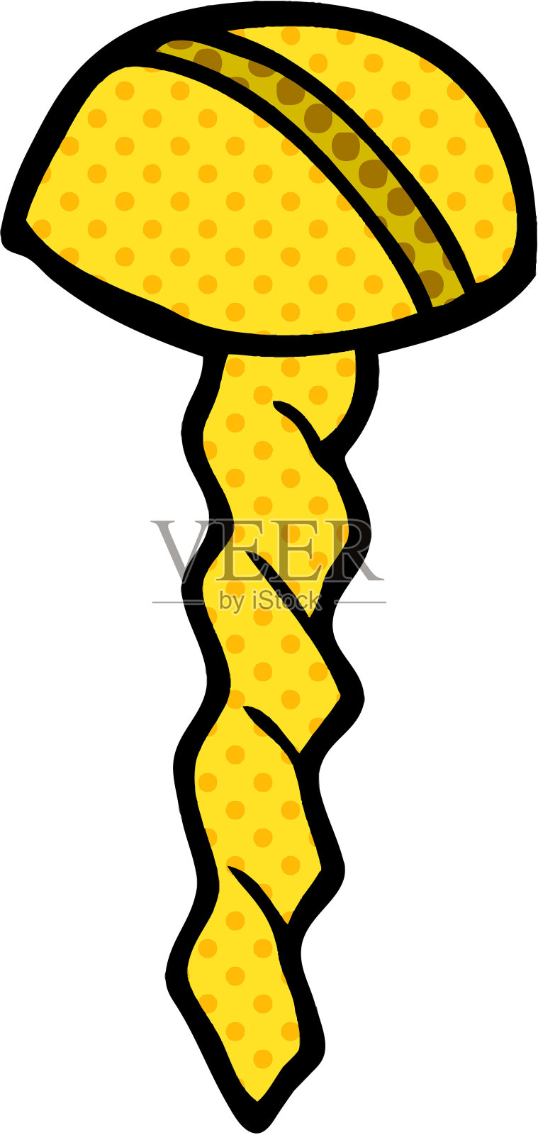 卡通涂鸦老黄铜螺丝设计元素图片