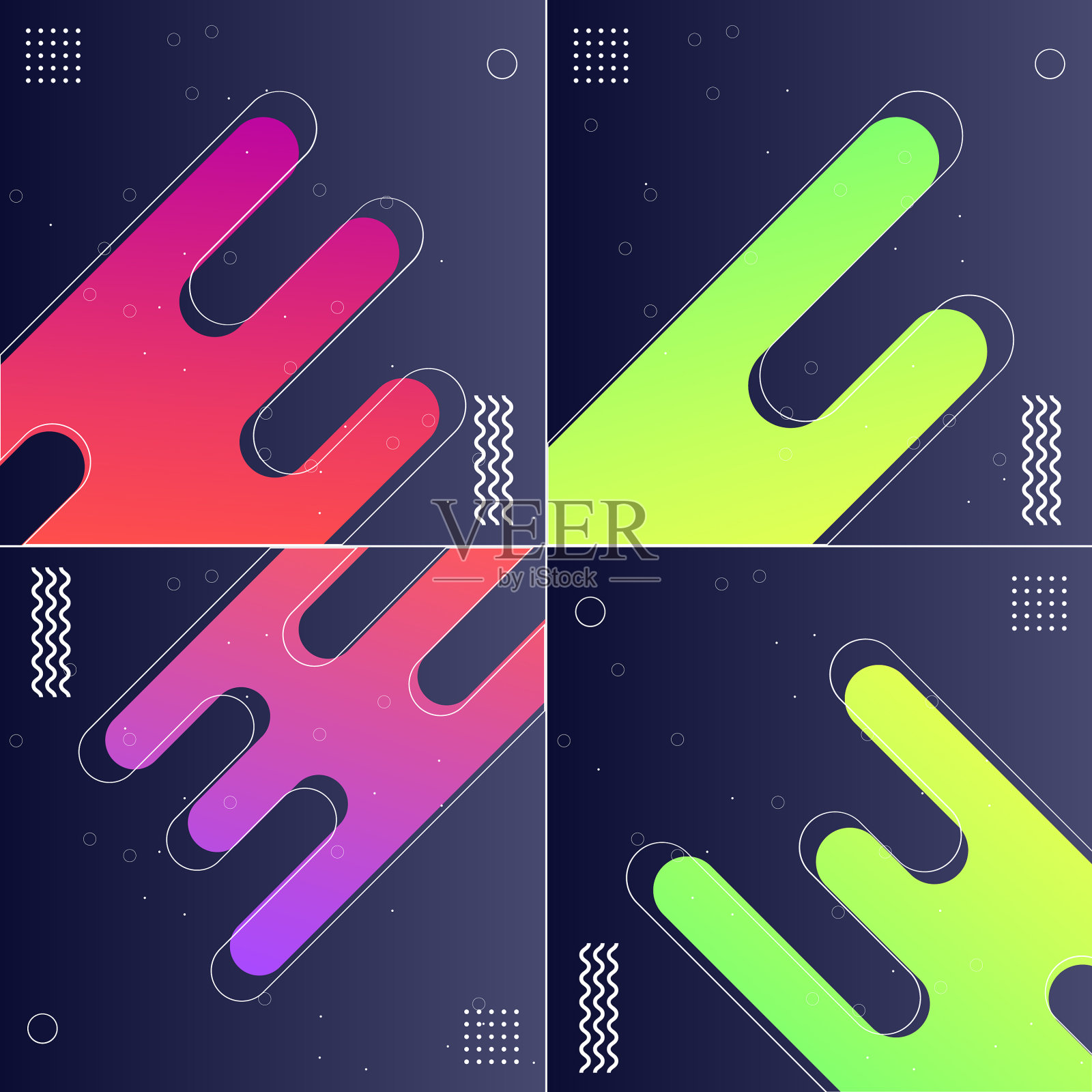 极简的几何设计与动态形状插画图片素材