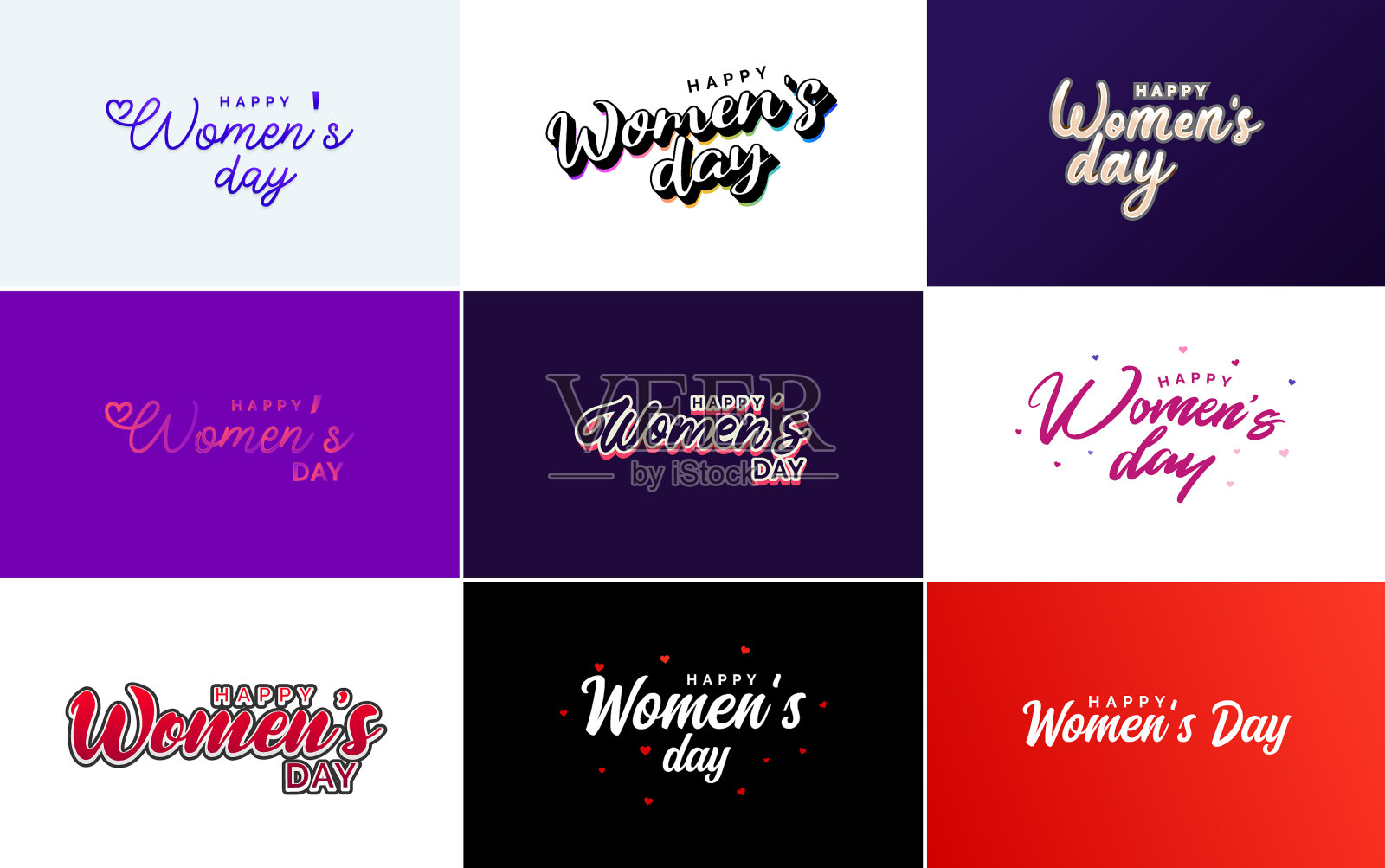 3月8日排版设计集与快乐插画图片素材