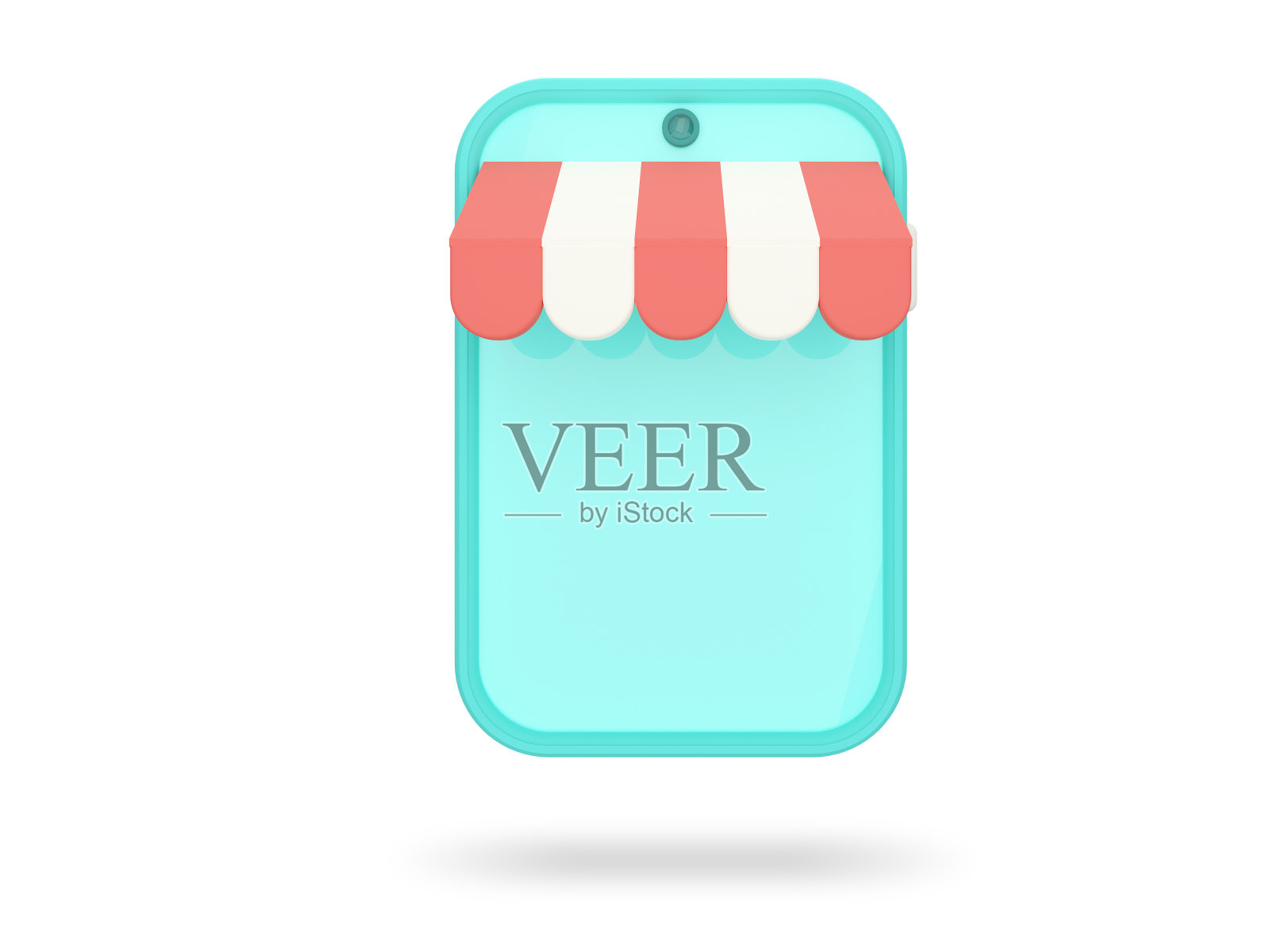 移动购物。网上购物图标。3D渲染插图。照片摄影图片