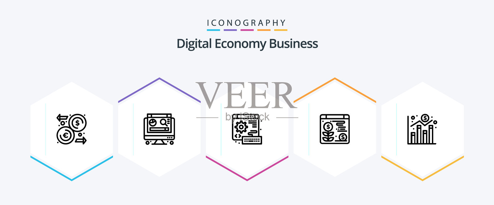 数字经济业务25线图标包图标素材