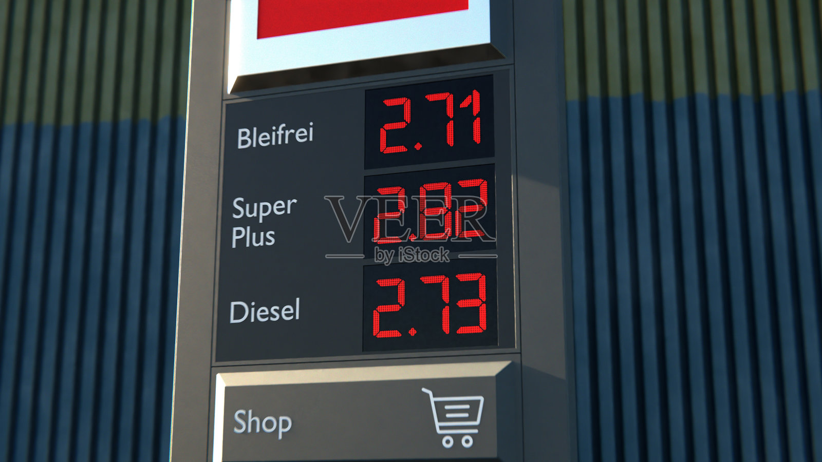 汽油价格信息板。照片摄影图片