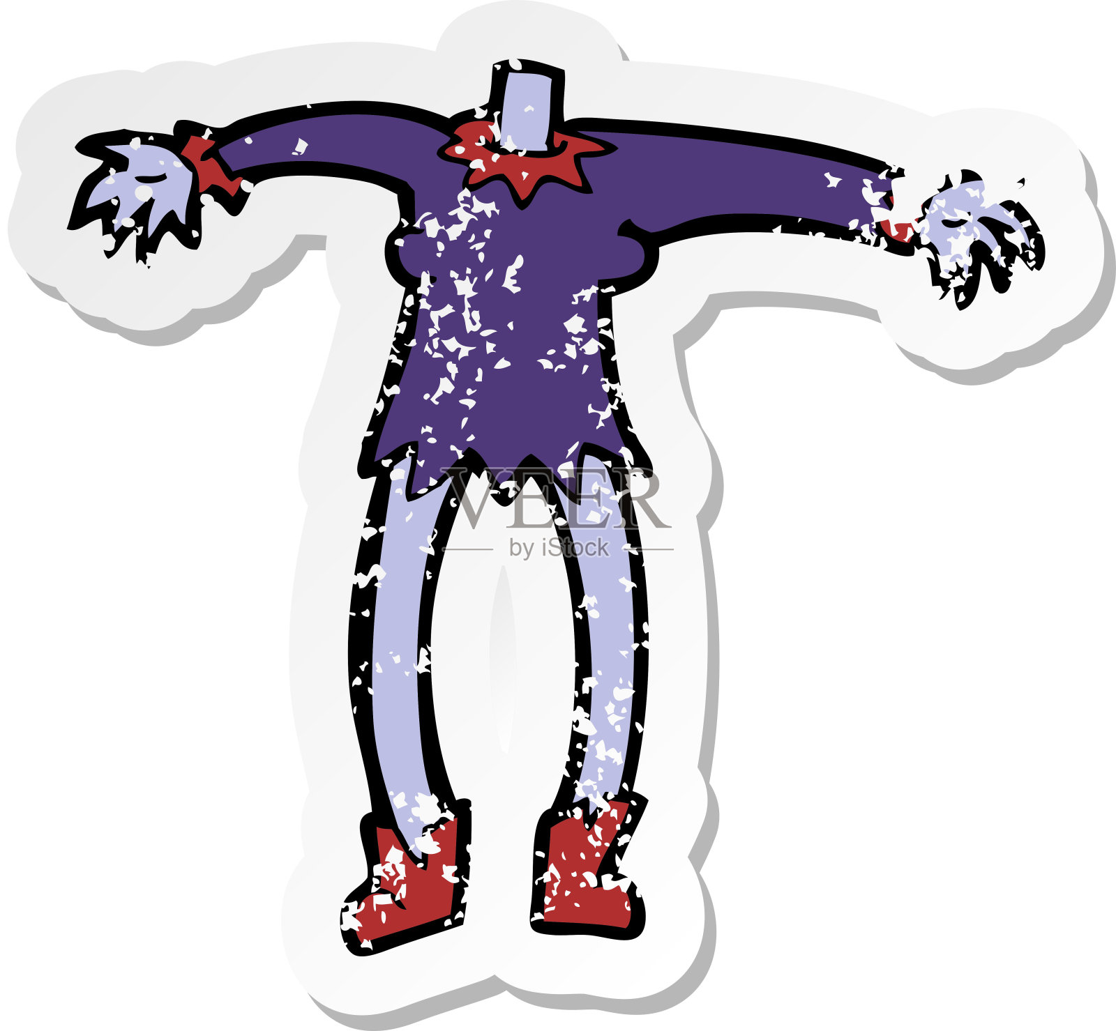 复古心疼贴纸卡通吸血鬼的身体照片他设计元素图片