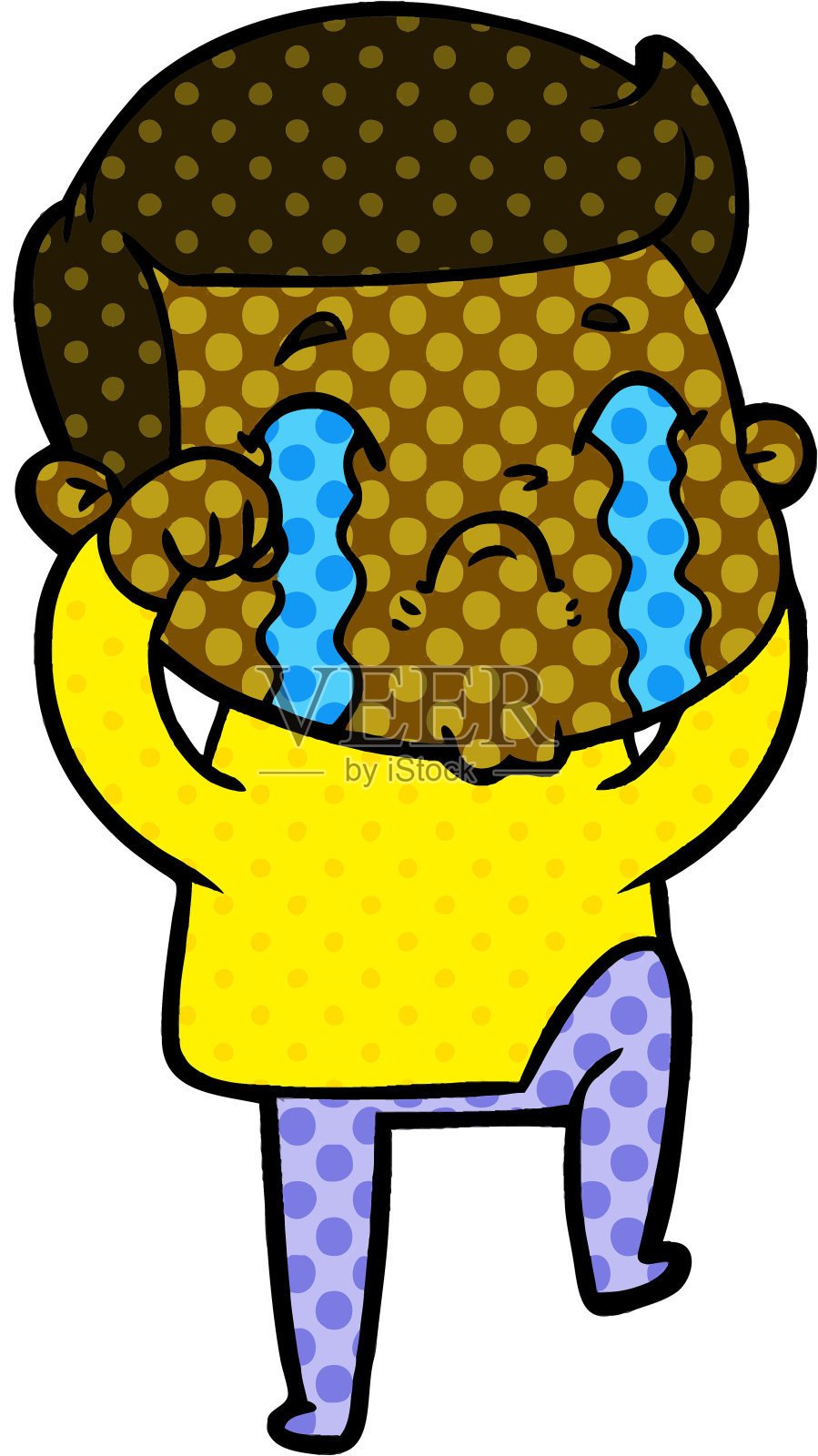 卡通人物哭泣设计元素图片