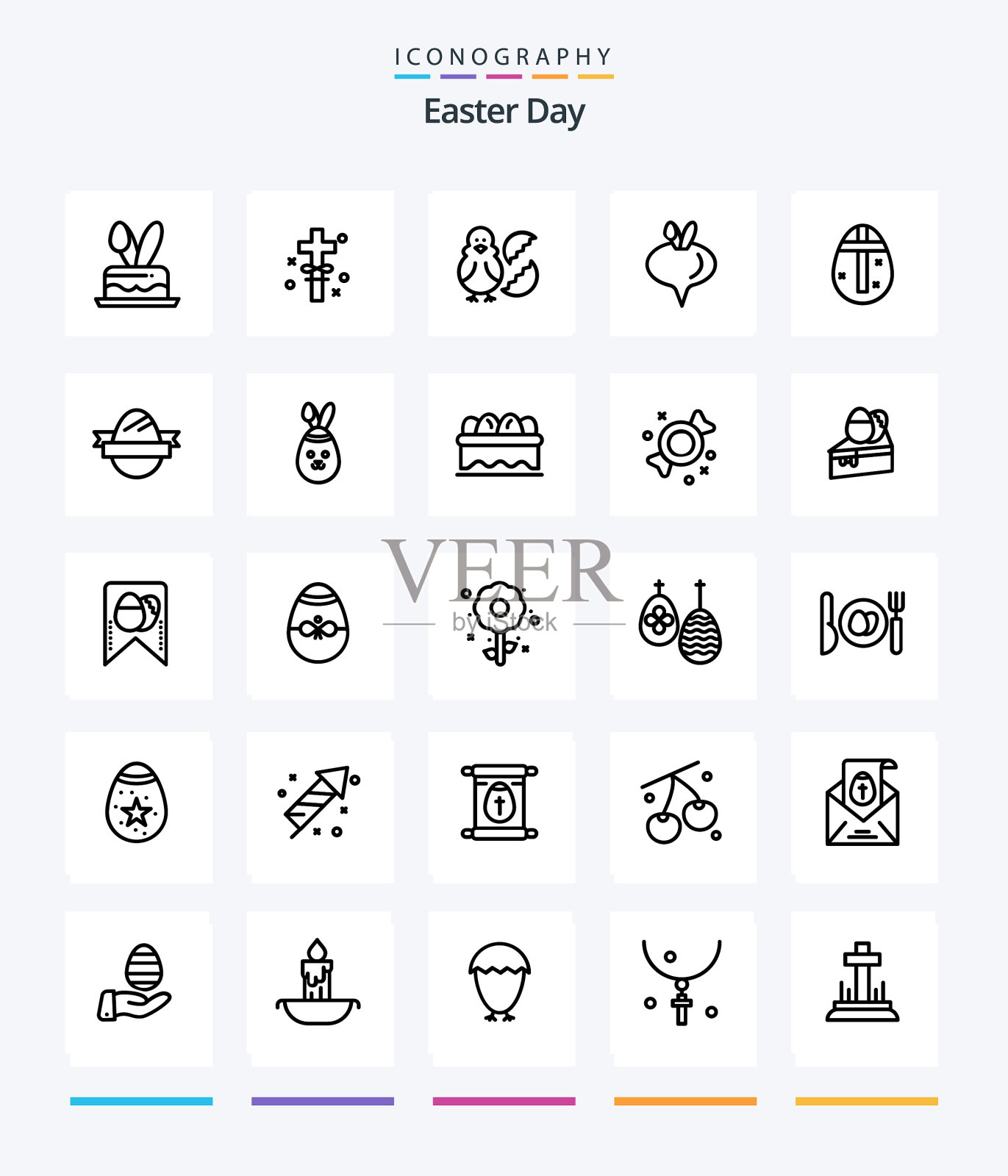 创意复活节25轮廓图标包如鸡蛋图标素材