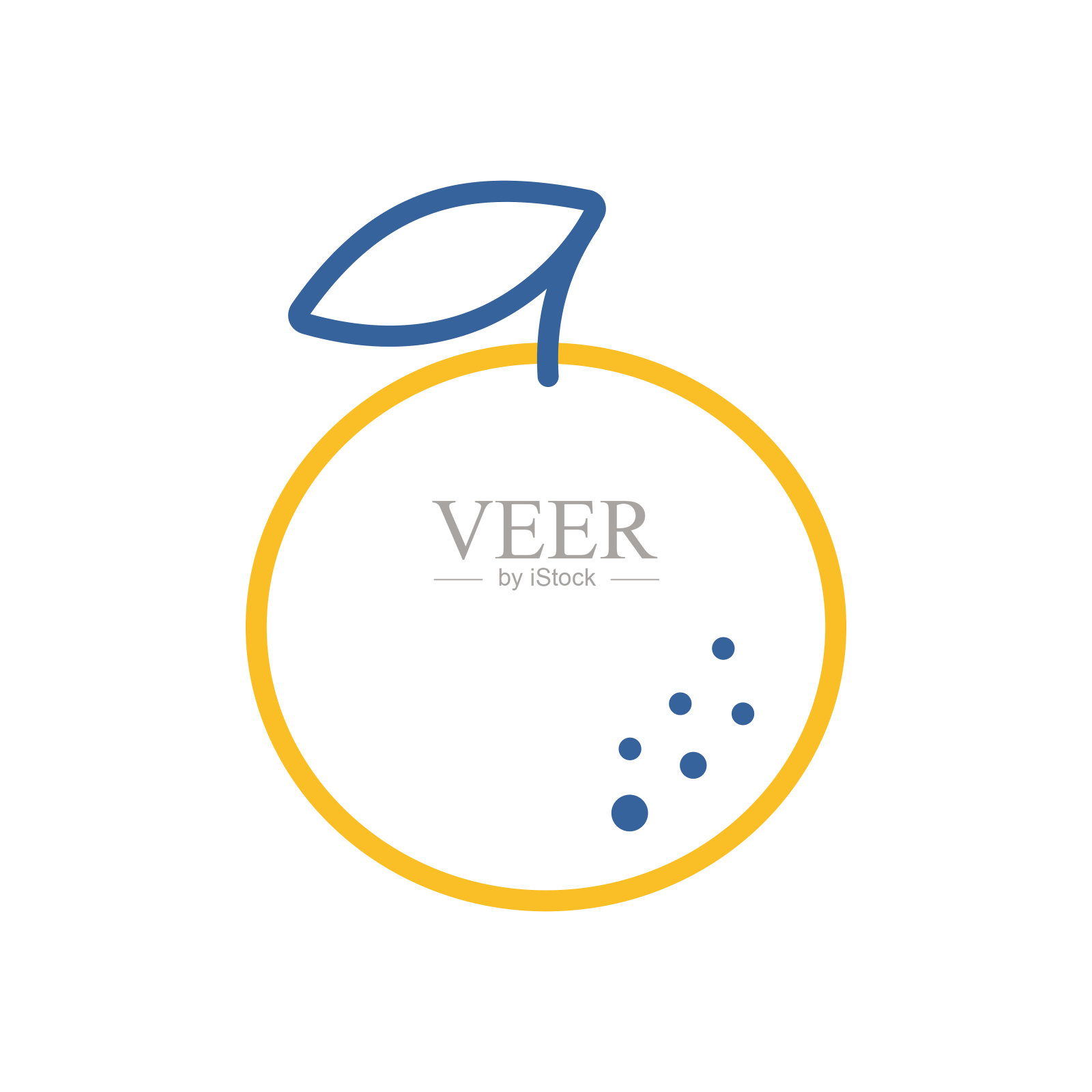 橙色隔离设计矢量图标。水果标志插画图片素材