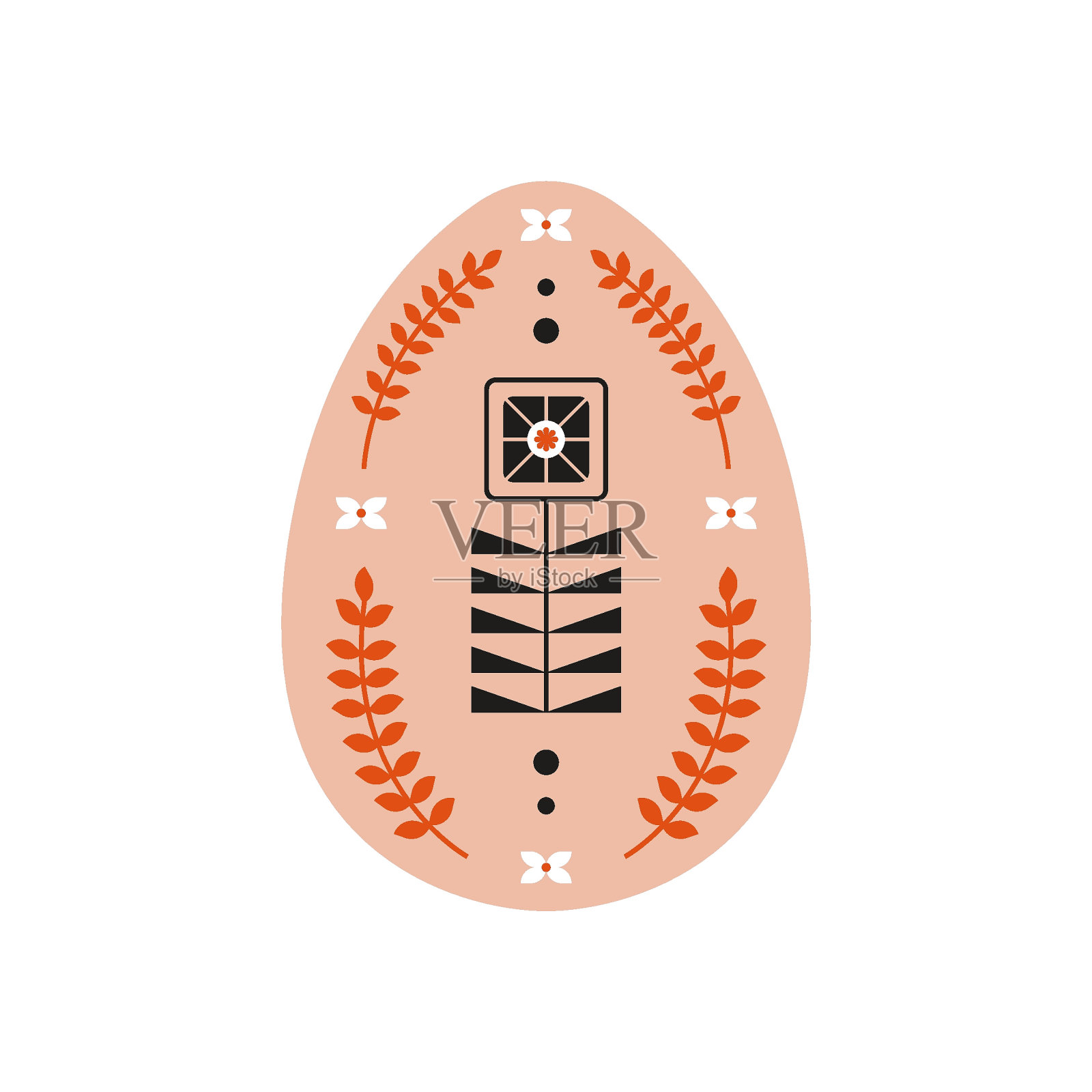 复活节彩蛋。卡通花卉图案春假,抽象装饰,快乐复活节概念。矢量图插画图片素材