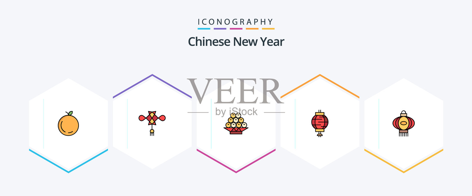 中国新年25填充线图标包图标素材