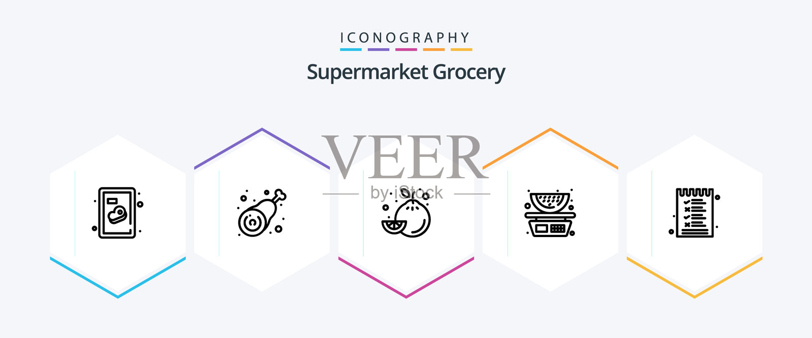杂货25线图标包包括菜单食物图标素材