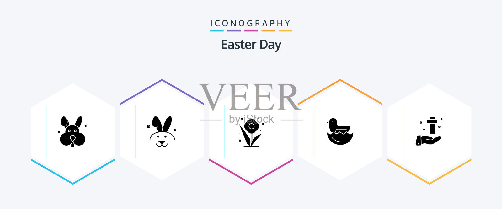 复活节25字形图标包包括彩蛋复活节图标素材