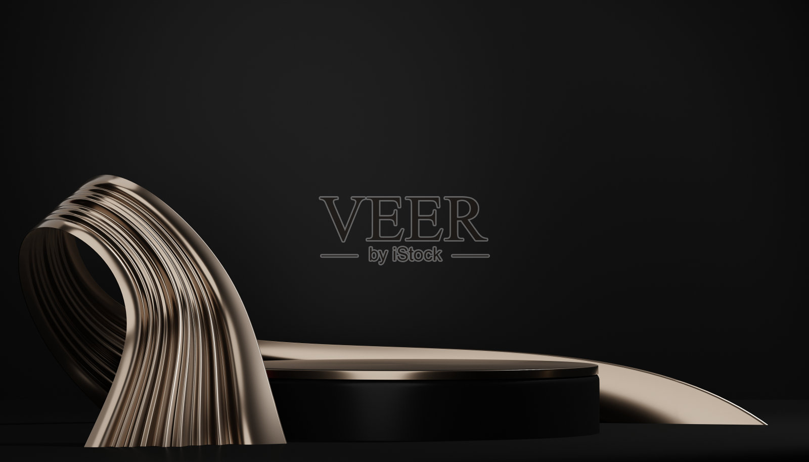 黑色舞台裙台适合产品装饰。3d渲染照片摄影图片