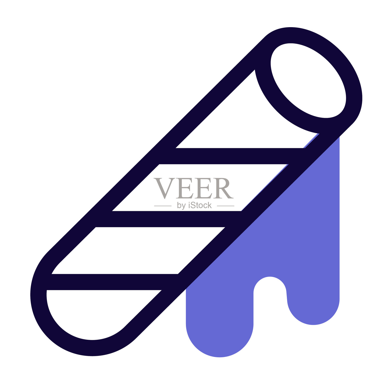 融化的巧克力从脆脆的威化管滴下来图标素材