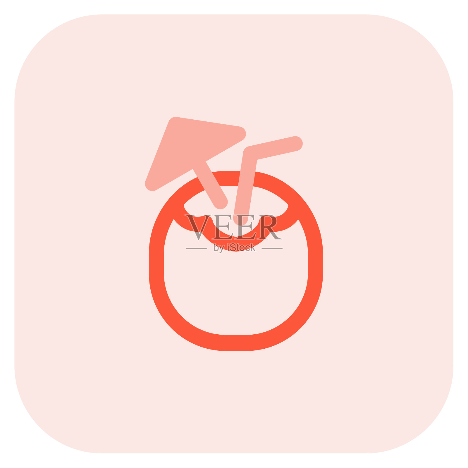 椰汁配纸遮阳伞图标素材