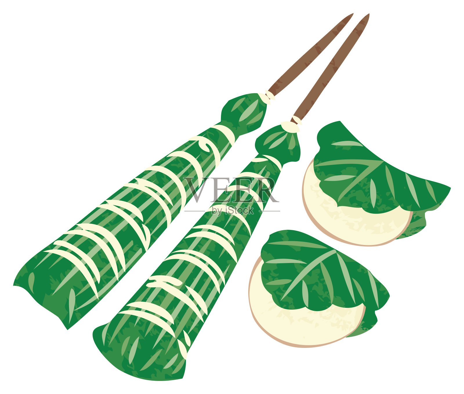 五一节粽子与柏果町插画插画图片素材