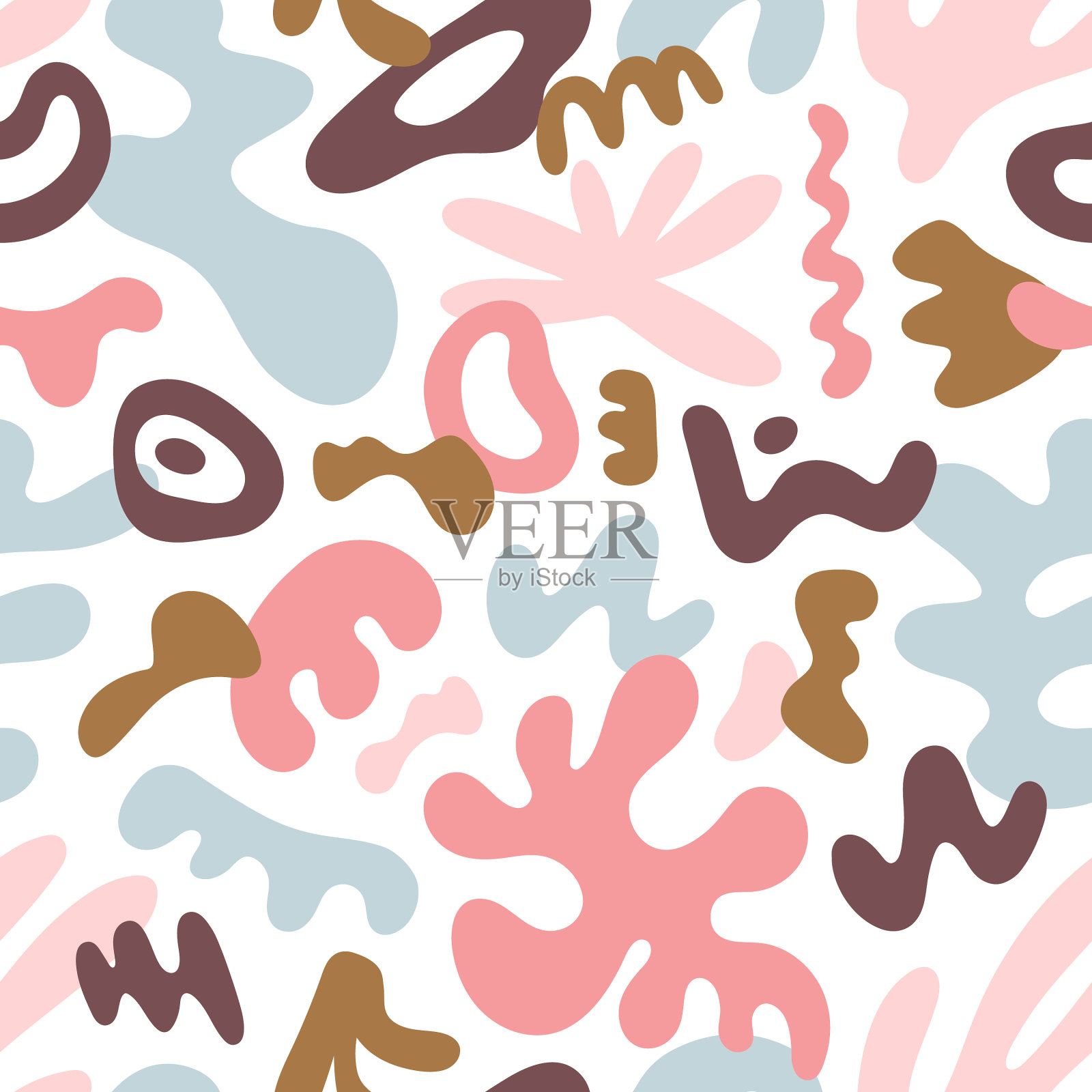 抽象形状无缝图案背景插画图片素材