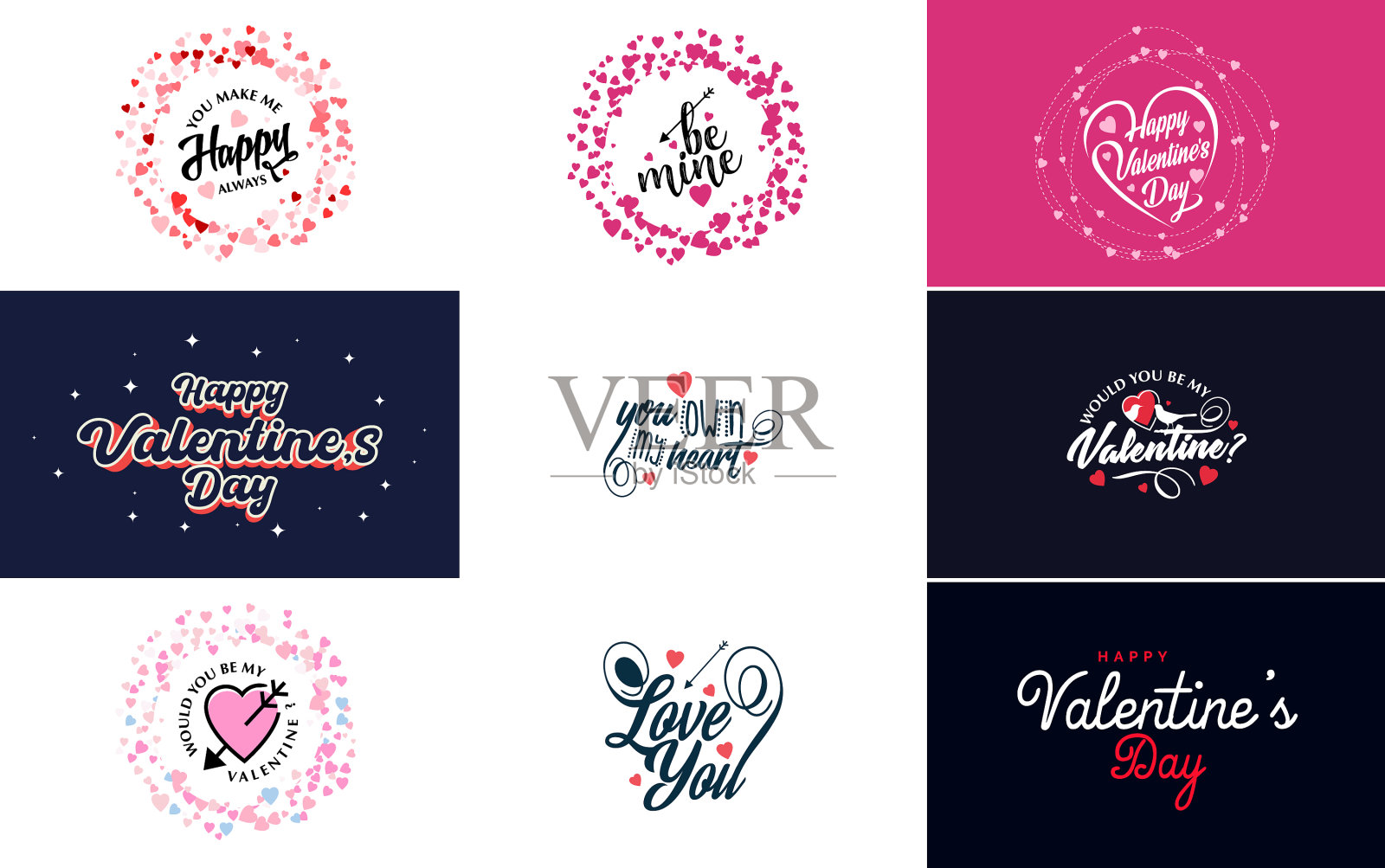 做我的心形情人节贺卡插画图片素材