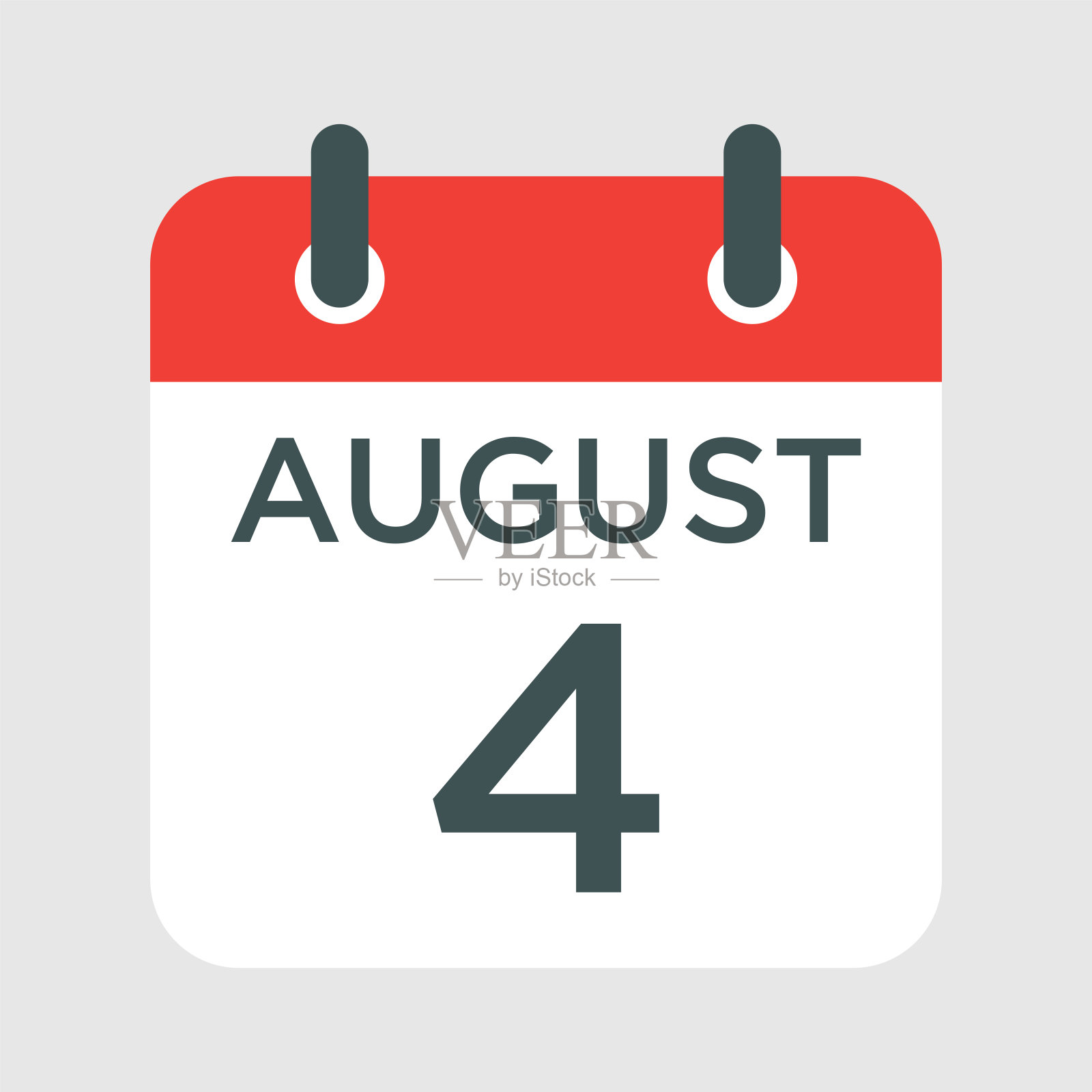 日历- 8月4日图标插图孤立矢量符号符号插画图片素材