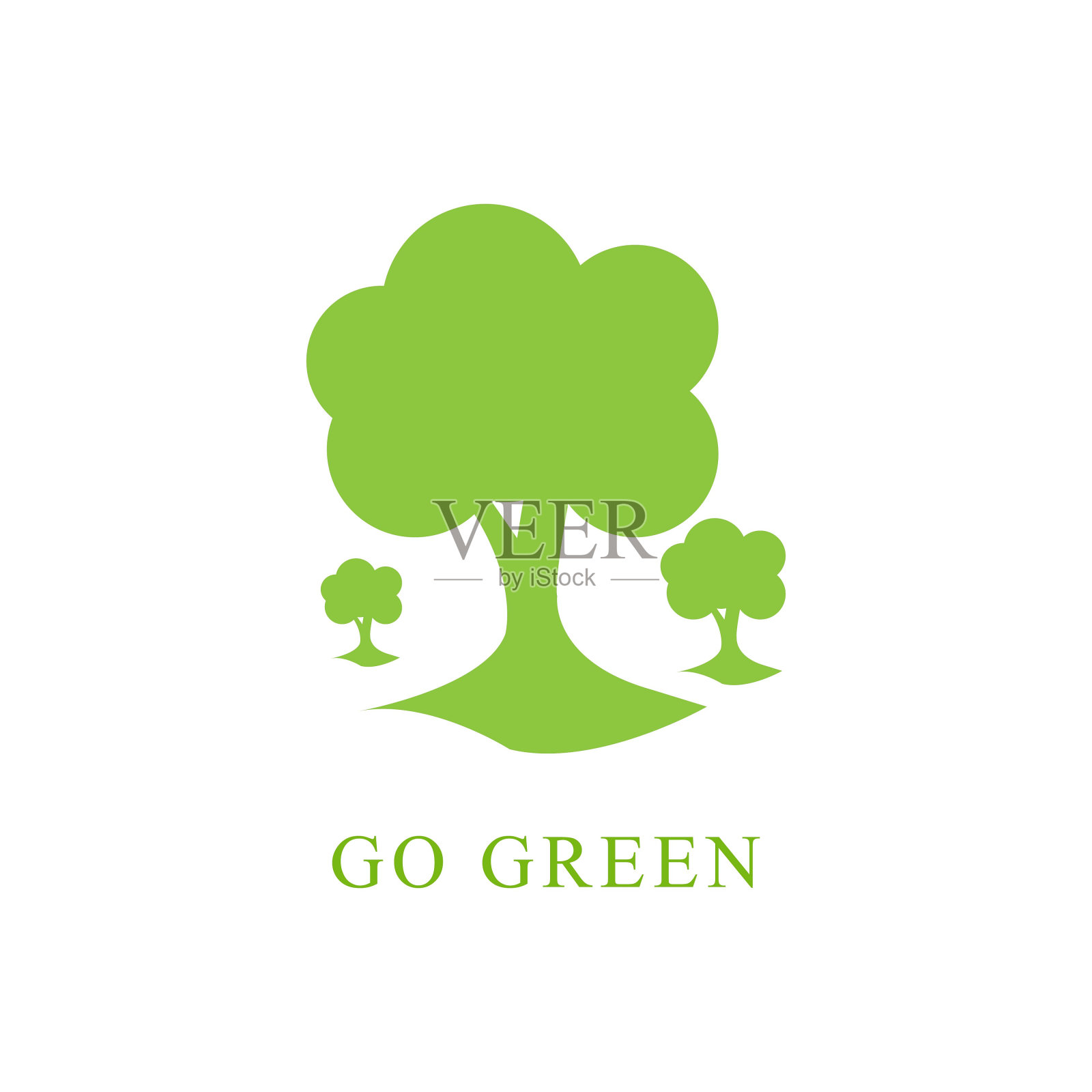 免费矢量绿树概念设计插画图片素材