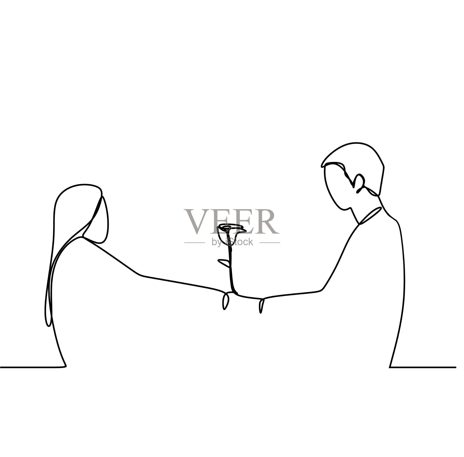 概念浪漫的情侣在爱情中持续不断设计元素图片