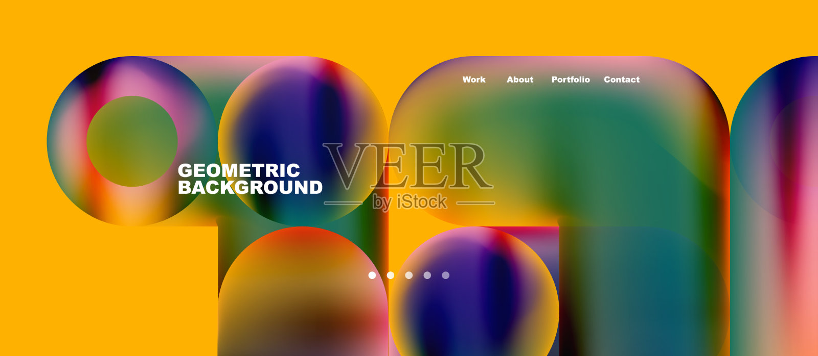 抽象的圆圈和圆形的着陆页插画图片素材