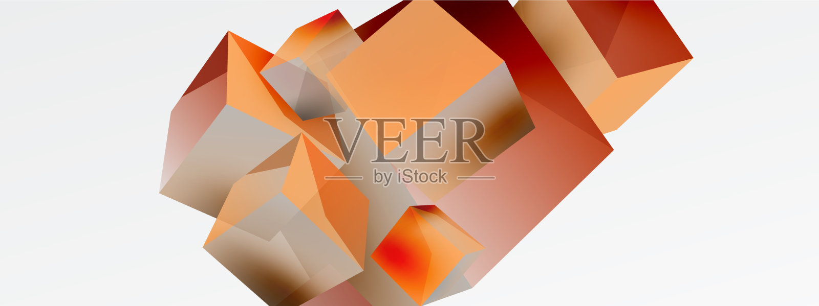 三维立方体抽象背景组成插画图片素材