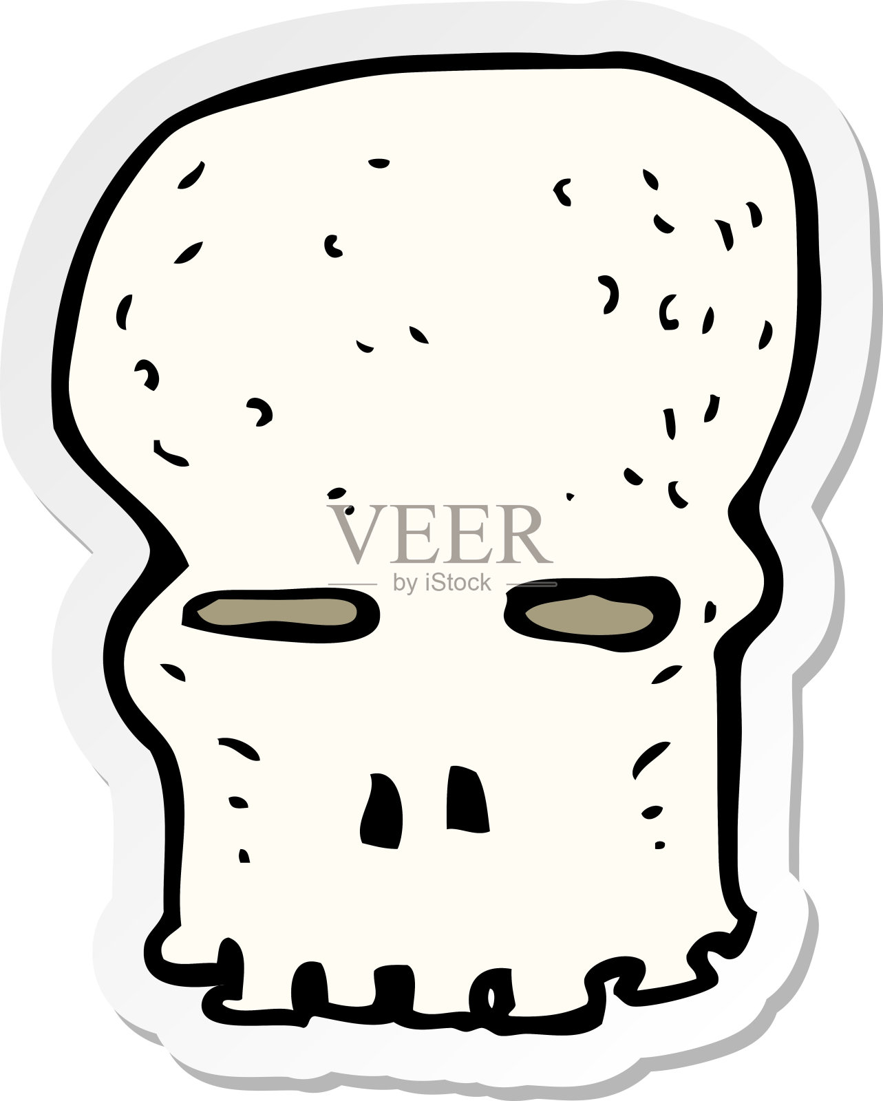 卡通幽灵骷髅贴纸插画图片素材