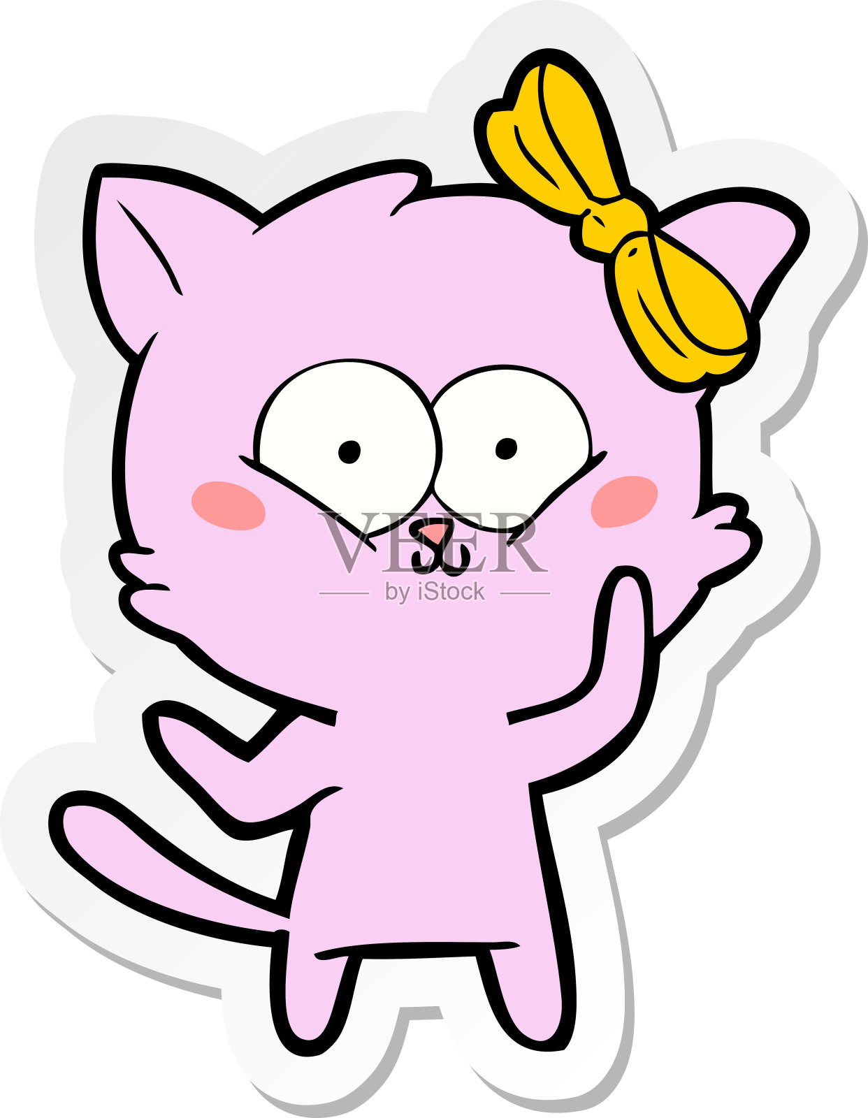 卡通猫的贴纸设计元素图片