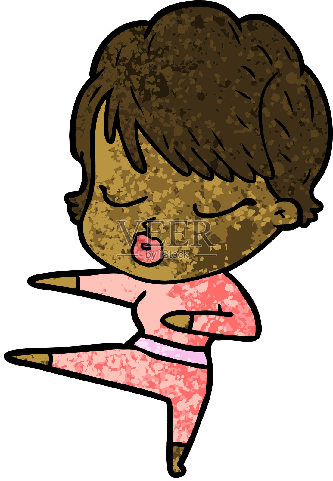 闭着眼睛的卡通女人设计元素图片