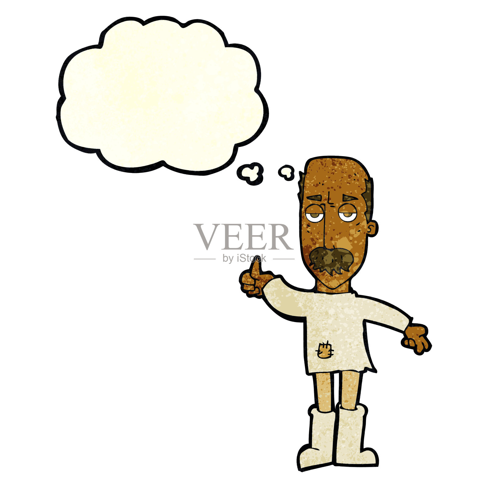 卡通用思想泡泡惹恼了老人插画图片素材