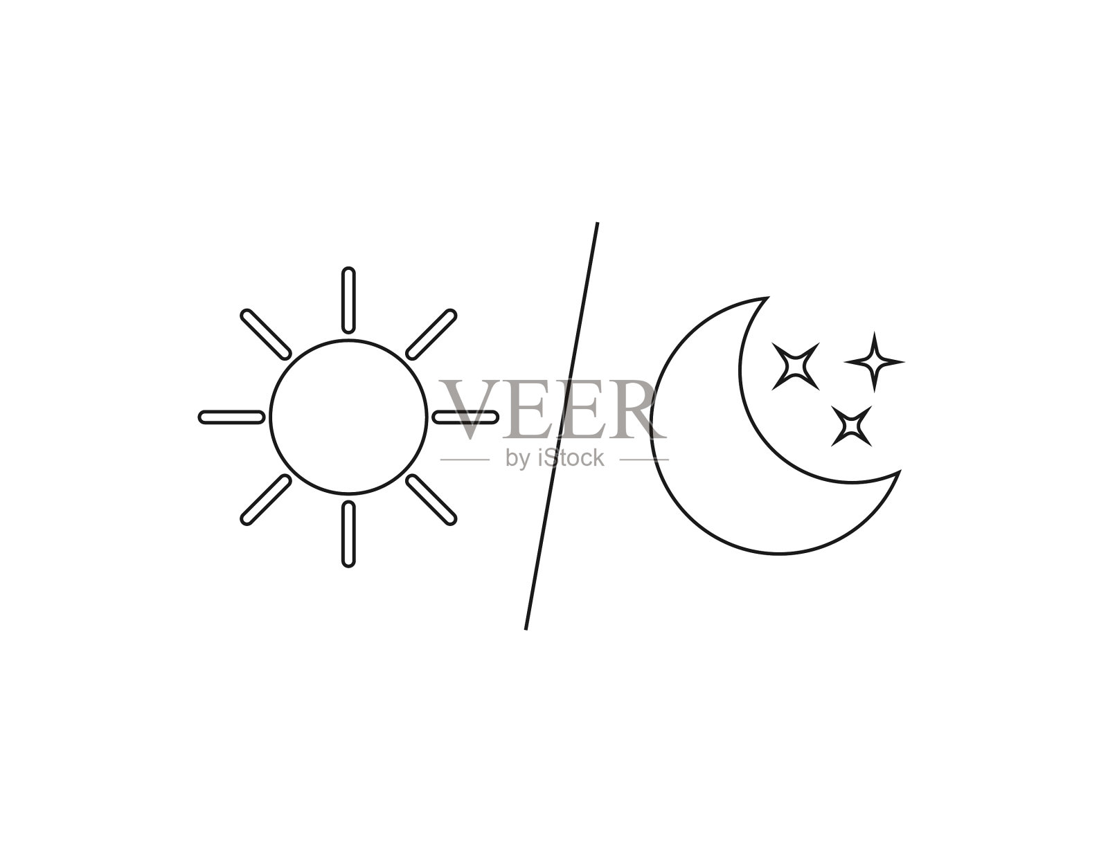 日月图标插画图片素材