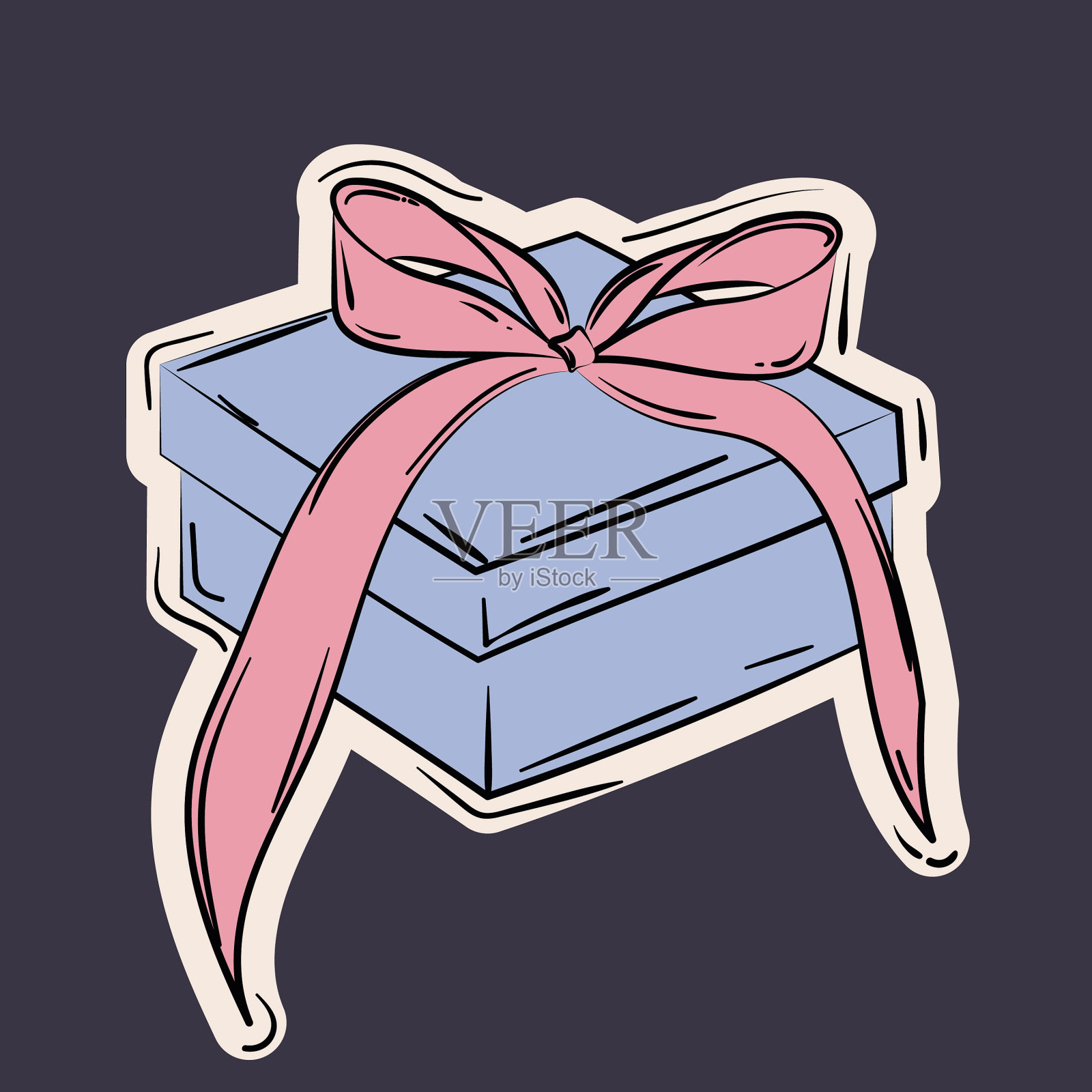 孤立的彩色包装礼物素描图标插画图片素材