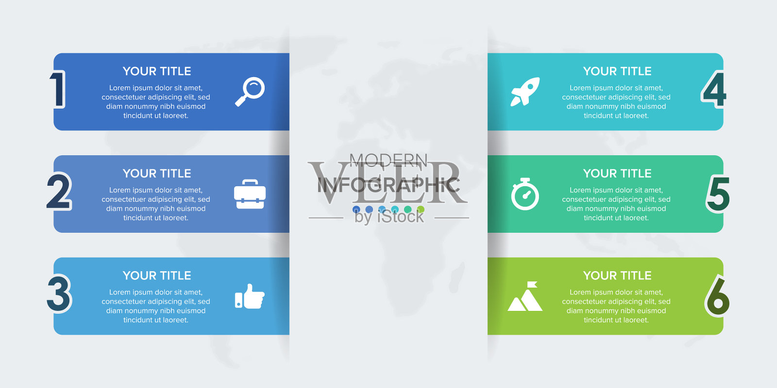 信息图表元素6的创意概念插画图片素材