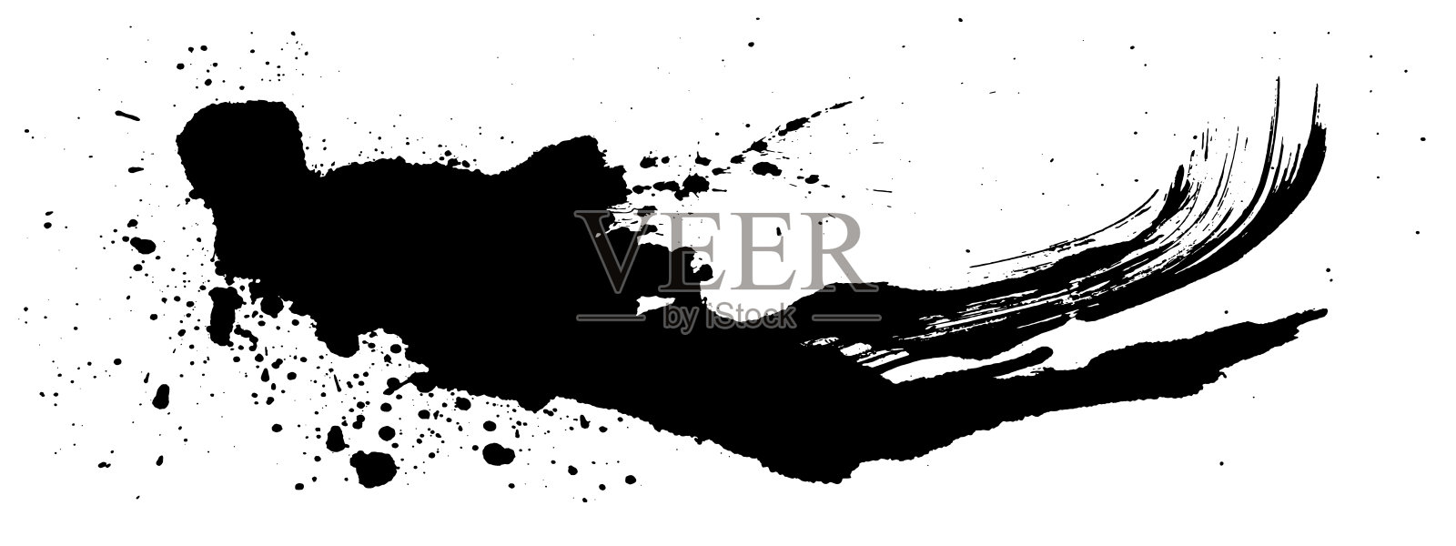 浪花。笔触波。插画图片素材