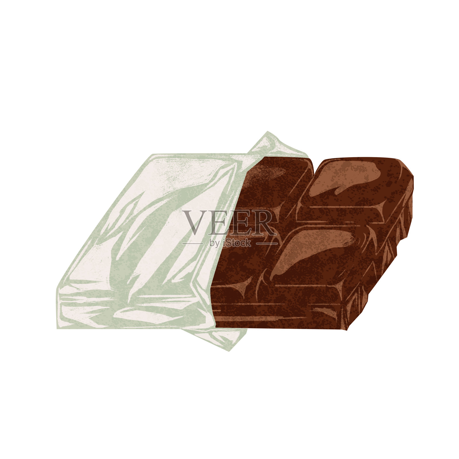 插图手绘水彩风格的巧克力板插画图片素材