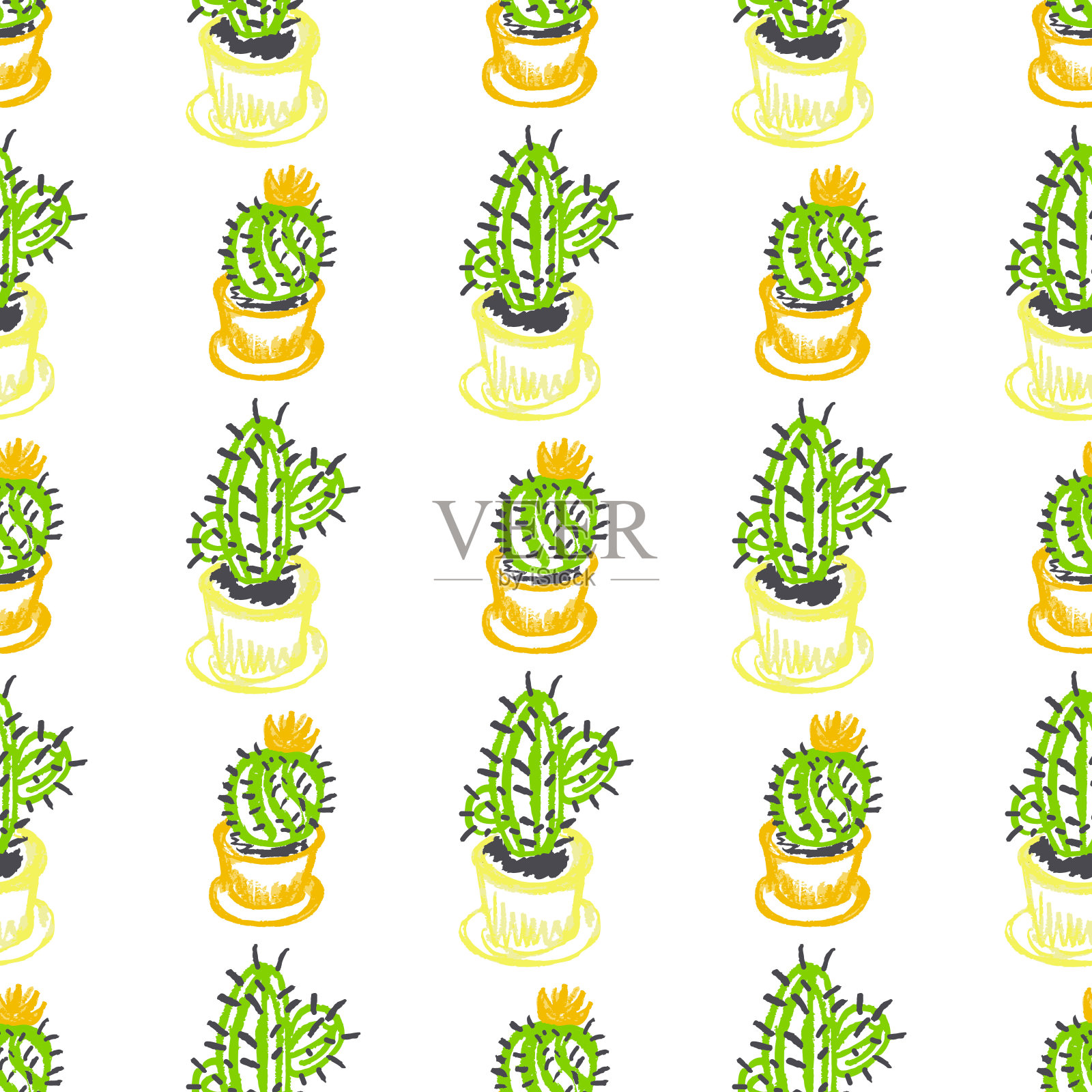 无缝模式。孩子们用蜡笔画画插画图片素材