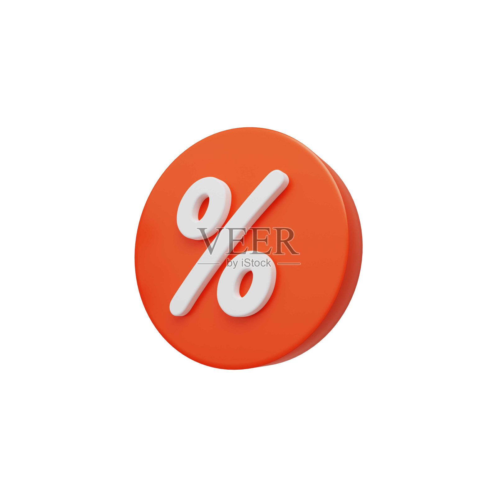 带百分号的图标。红圈加白折。三维渲染照片摄影图片
