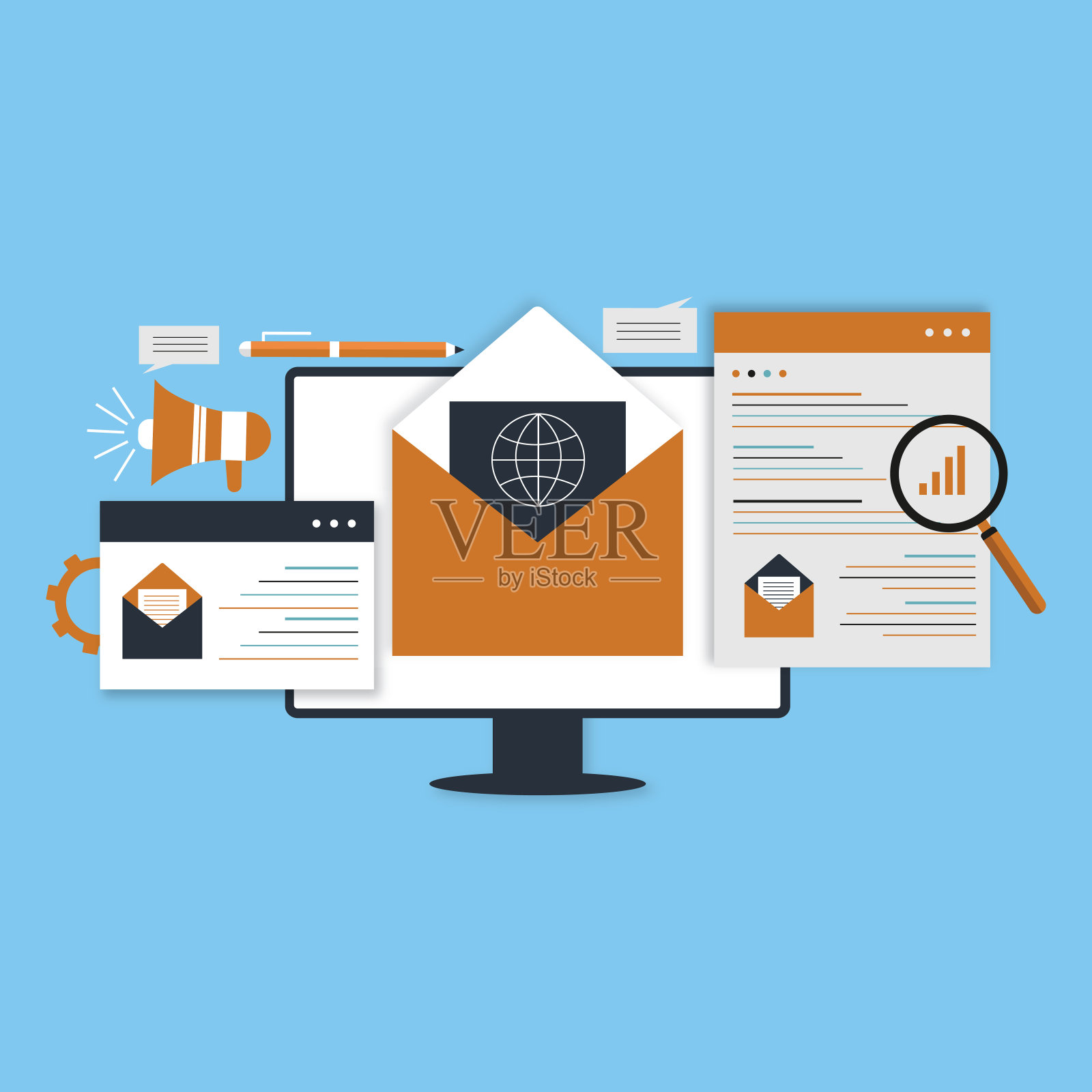 电子邮件营销插画图片素材