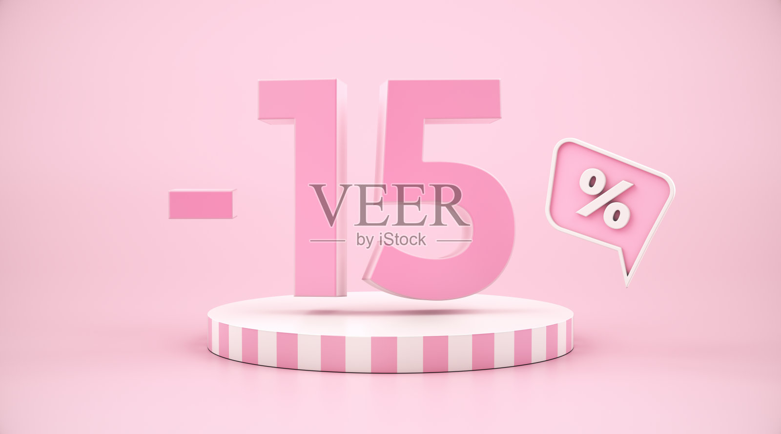 大卖特惠,15个折扣横幅领奖台粉红色背景照片摄影图片