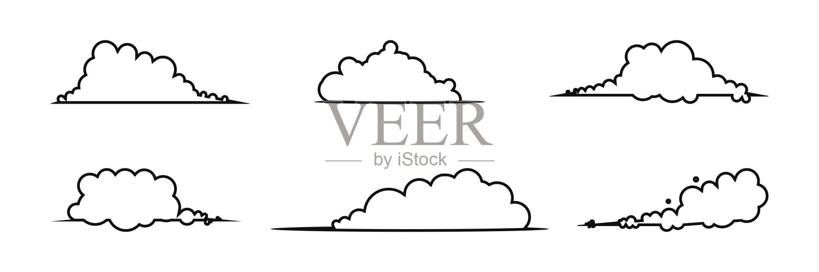 云图标。天空。集。矢量插图。插画图片素材